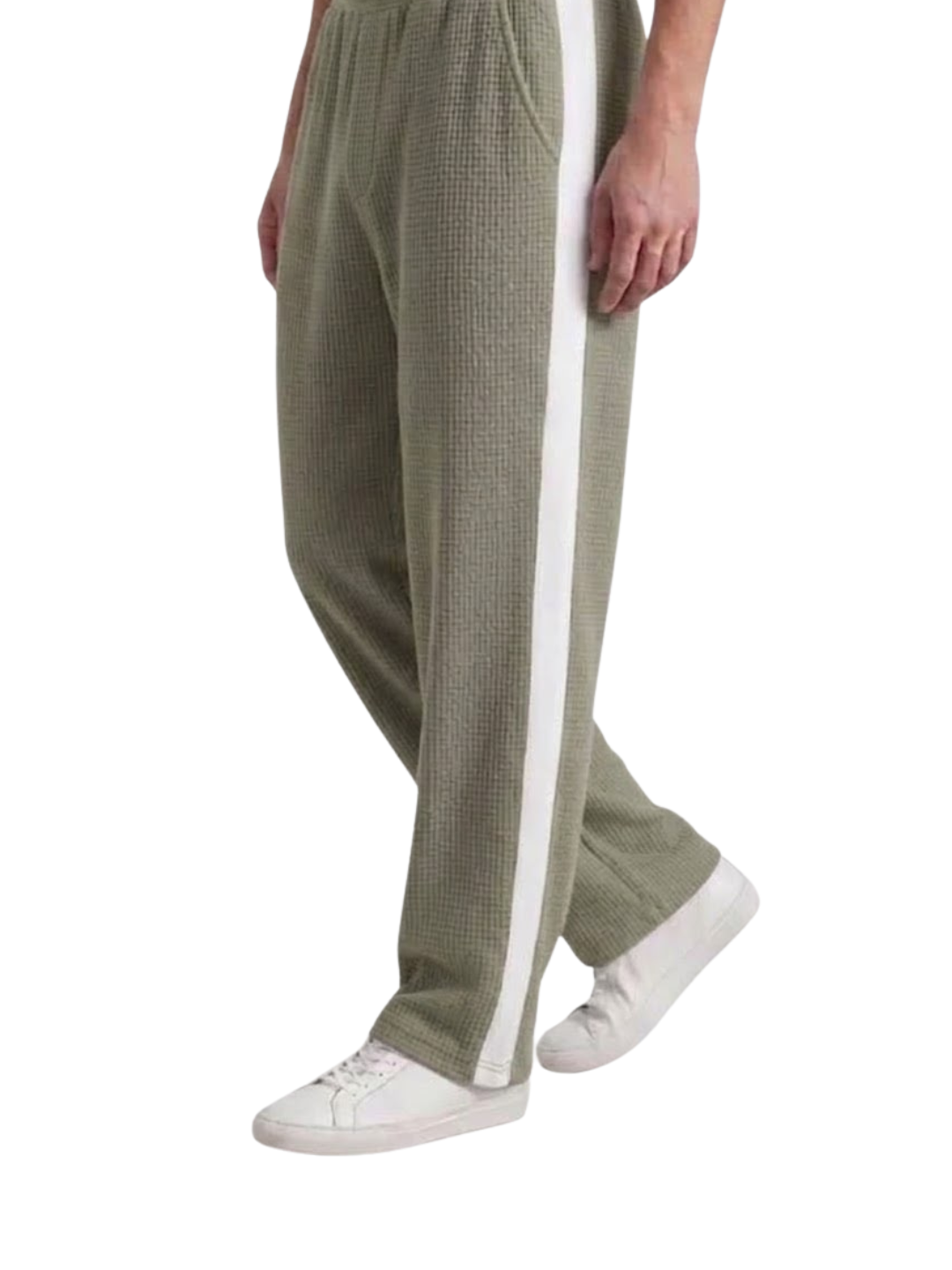 Pistal-White Stripe Popcorn Trouser