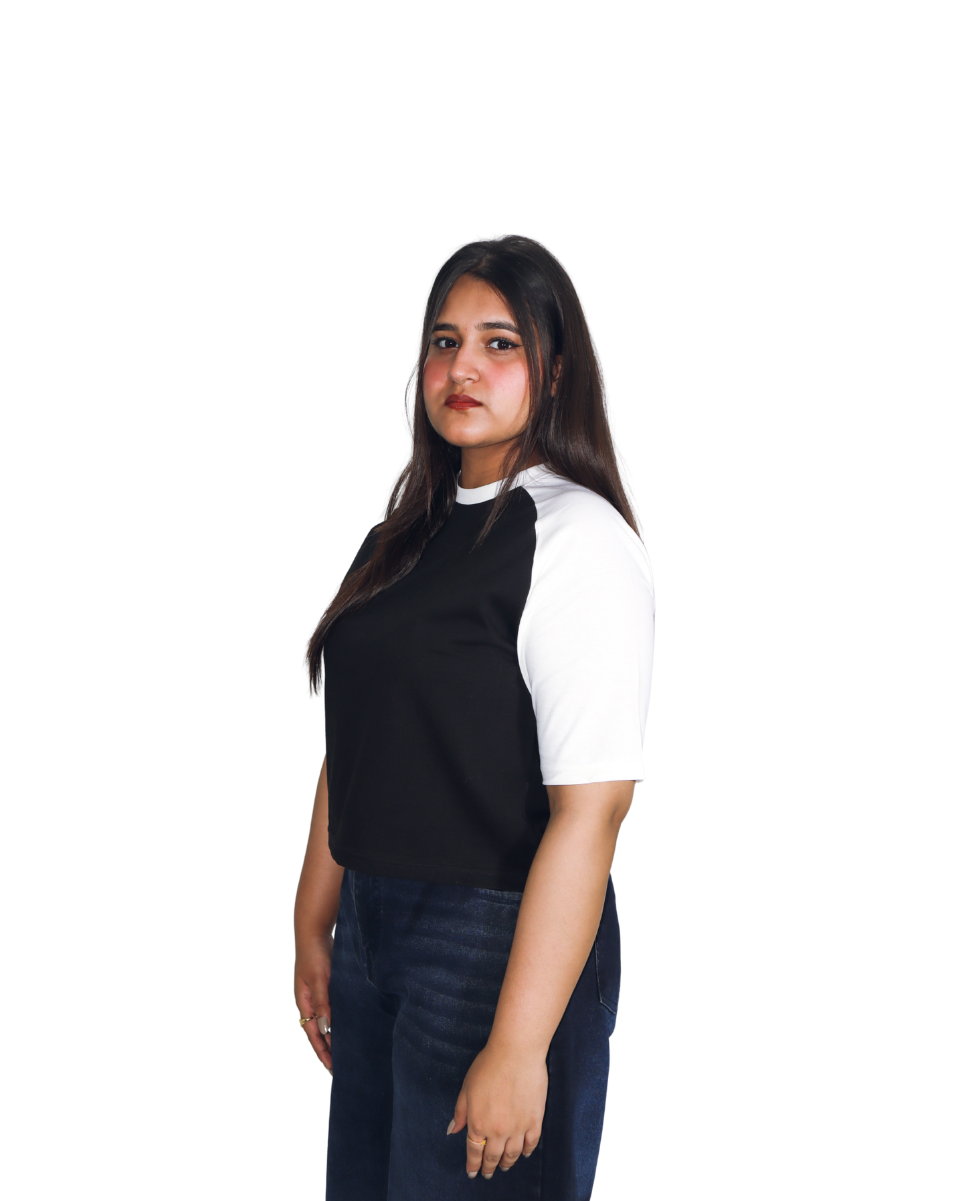 Patch-White/Black Tee