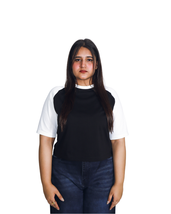 Patch-White/Black Tee