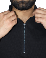 Black Popcorn Quarter Zipper