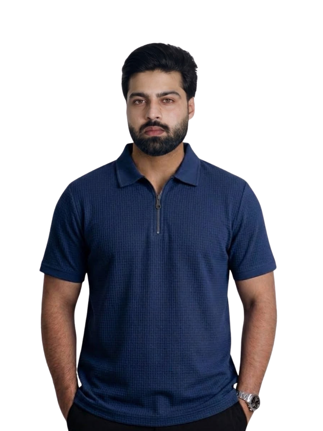 Blue Zip Popcorn Shirt