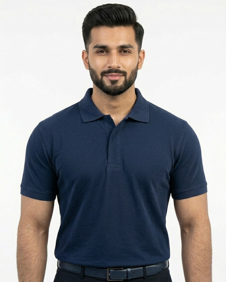Navy Polo V-Shape