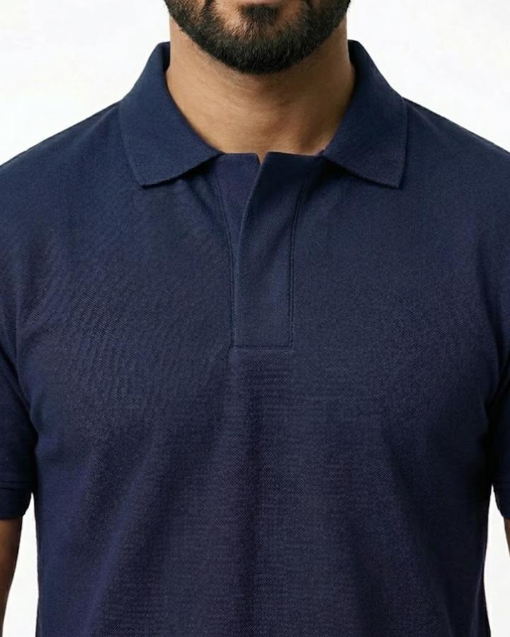 Navy Polo V-Shape