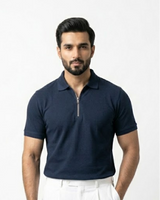 Navy Polo Zipper