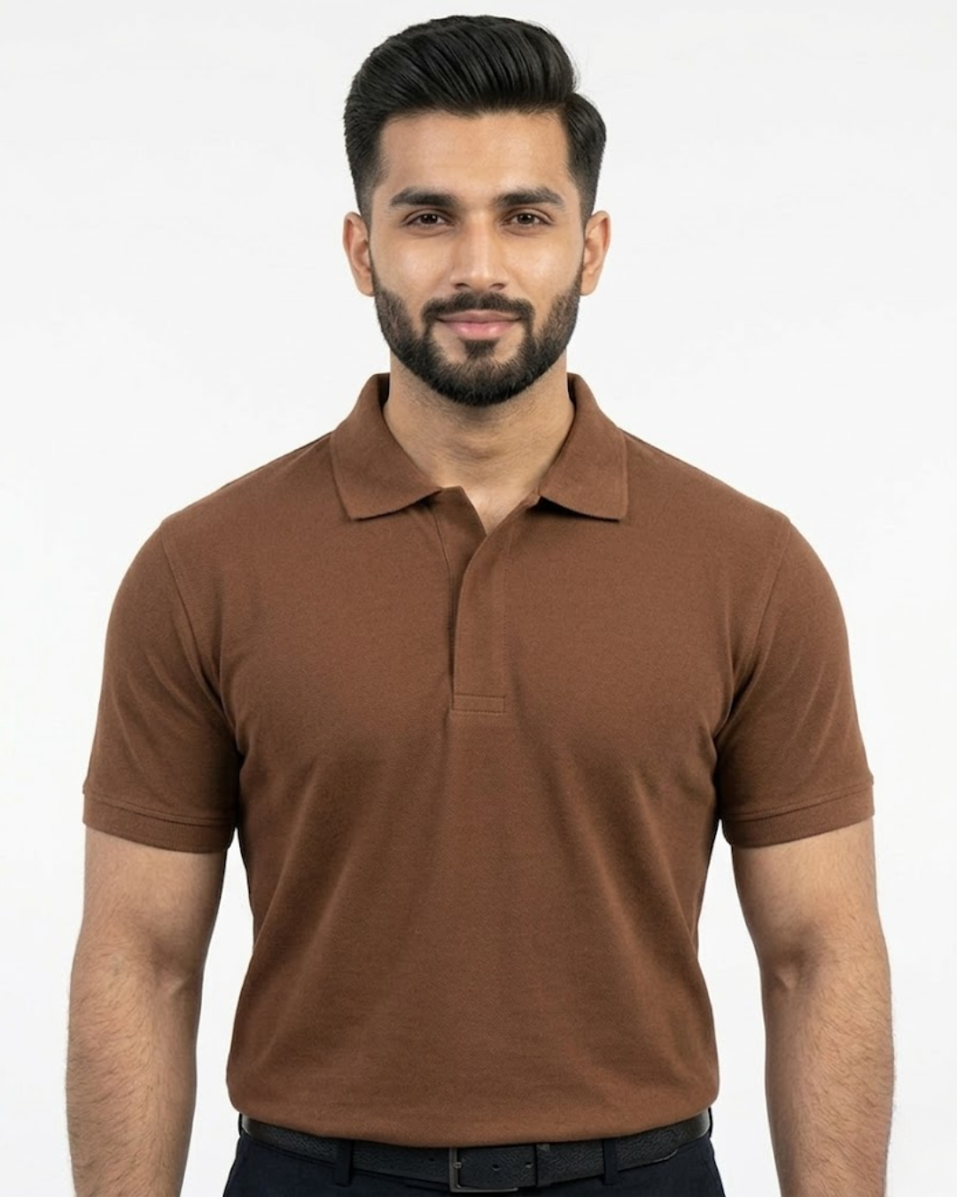 Brown Polo V-Shape