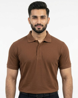Brown Polo V-Shape