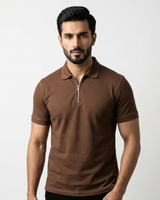 Brown Polo Zipper