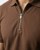 Brown Polo Zipper