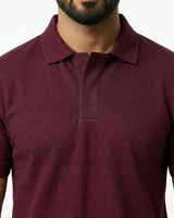 Maroon Polo V-Shape