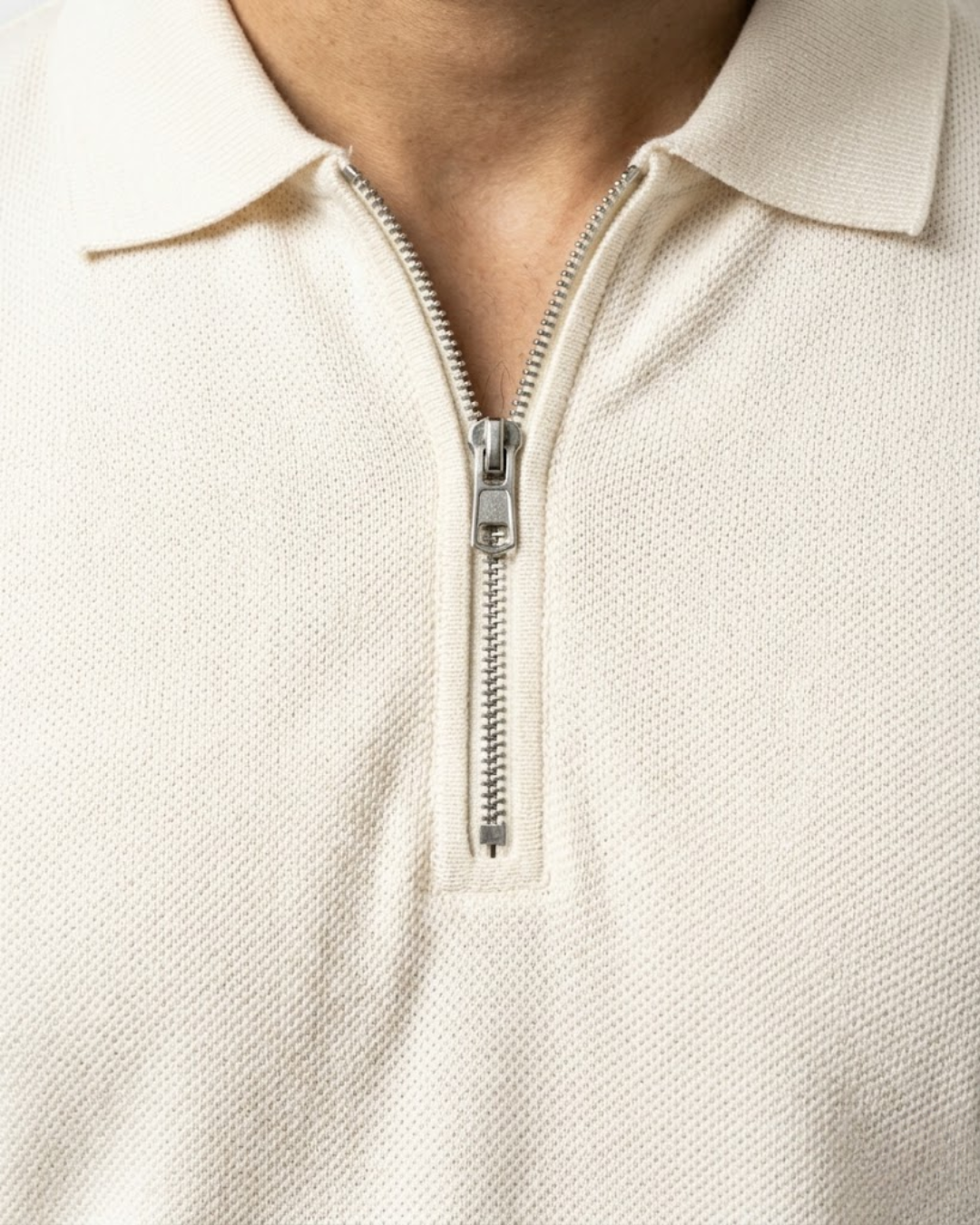 White Polo Zipper